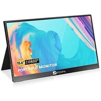 Monitor Portatil, ARZOPA 15,6 Pulgadas, 1920x1080 FHD Pantalla Portatil, 100% SRGB IPS con HDMI/Type-C/USB-C, Altavoz Incorporado Dual, para Ordenador Portátil/PC/Mac/PS3/PS4/Xbox/Teléfono