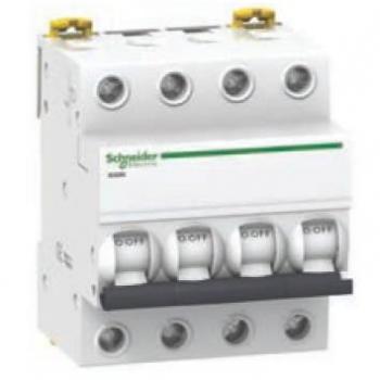 Schneider Electric A9K24463 IK60N Interruptor Automático Magneto Térmico, 4P, 63A, Curva C, 78.5mm x 72mm x 85mm, Blanco