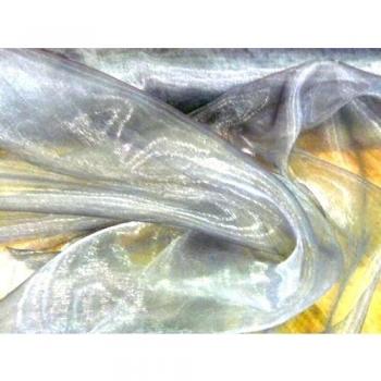 Kimberley Collection ORGANZA TWO-TONE SILVER/GREY Voile wedding sashes Fabric Wholesaler 150cm Wide- Prestige Fashion UK Ltd CLR: TT8 by Prestige Fashion UK Ltd