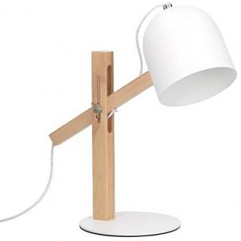 FORLIGHT Bodhi Lámpara de Mesa para Escritorio LED Articulada de Madera Natural, Flexo de Escritorio Nórdico Blanco