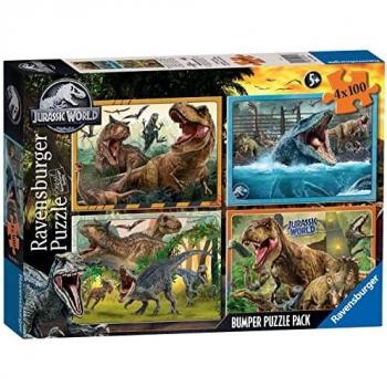 SET 4 PUZZLES X 100 PIEZAS DE JURASSIC WORLD