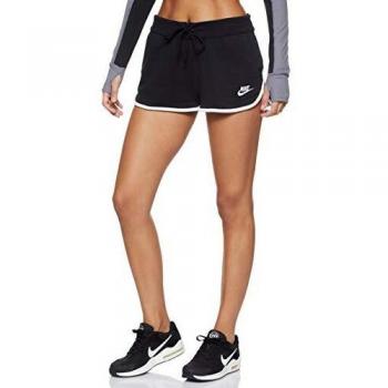 Nike W NSW HRTG Short FLC Shorts, Mujer, Black White, XL