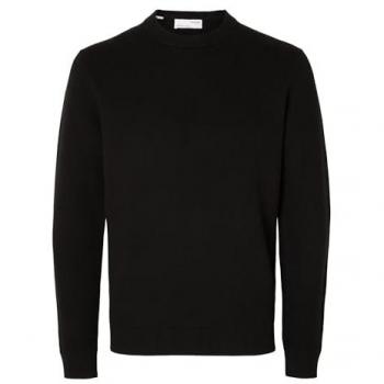 Selected Homme Dane Round Neck Sweater - Black - XL