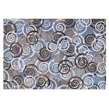 Alfombrilla LifeStyle 100444 Espirales, alfombra antideslizante y lavable, ideal para el hogar o la oficina, 140 x 200 cm, gris / beis / blanco