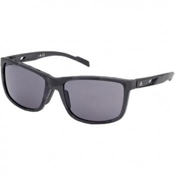 Adidas Sport Square Frame Sunglasses with Smoke Lens - Model SP0047 Black