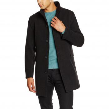 HÄRVIST, Bergen - Abrigo de manga larga para hombre, color negro, talla L