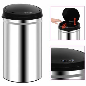 Bote de basura automático con sensor de acero inoxidable de 40 L