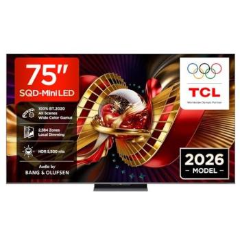 TCL 75C8L Smart TV 75 SQD Mini LED 4K Ultra HD, 5500 nits, Google TV, Dolby Vision & Atmos, Audio Bang & Olufsen