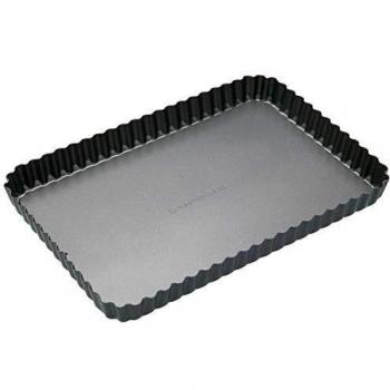 Master Class KCMCHB55 - Bandeja antiadherente rectangular con borde rizado para pasteles y quiches