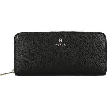 Cartera Furla Camelia XL de Cuero Negra con Cierre Tipo Zip Around