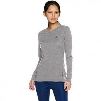 Odlo Suw Top Crew Neck L/S Natural 100% Merin Camiseta, Mujer, Grey Melange - Grey Melange, XS