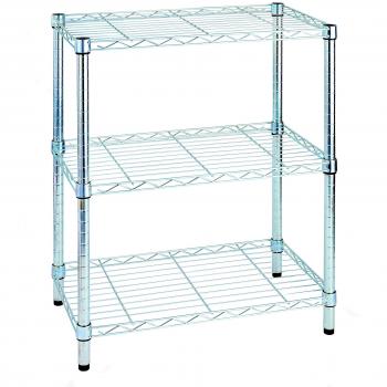 Librería metálica ligera Archimede - 3 estantes en acero cromado - 36x61x75 cm