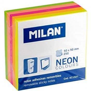 Bloc 250 notas adhesivas colores Fluo mini 50 x 50