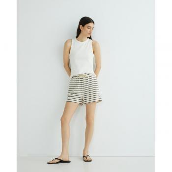 Short Vila Alo blanco rayas negras de mujer con lazada