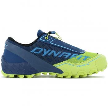 DYNAFIT Feline SL - Zapatilla Trail Running para Hombres, Multisport, Color Azul Oscuro y Verde Neón, Modelo 64053-5796