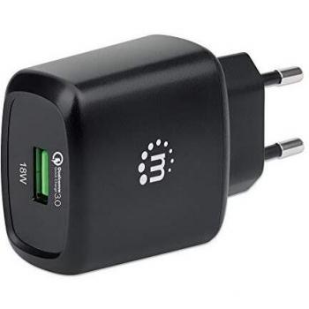 Cargador USB de Pared QC3.0 18W Carga Rápida Universal Negro