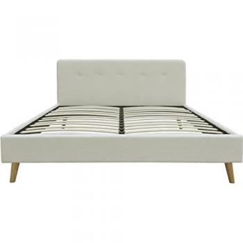 Cama de tela bouclette Nemo 140x190 - Crema
