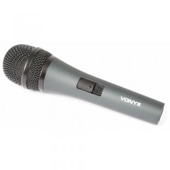 Micrófono Dinámico Profesional Vonyx DM825 con Cable de 5 Metros y Filtro Anti-Pop Integrado