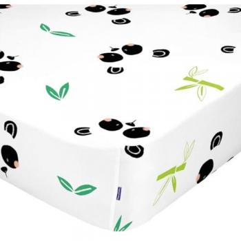Sábana Bajera HappyFriday Moshi Moshi Blanco Multicolor 70 x 140 x 14 cm Oso Panda
