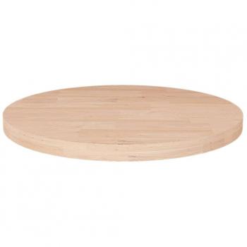 Mesa redonda de madera de roble macizo sin tratar Ø50x2,5 cm