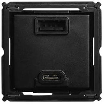Cargador USB Doble A+C SIMON 7511296-039, Serie 75, Compatible con Tapas de las Series 75, 31, 82 y 88, Apto para Interiores (IP20), Pot