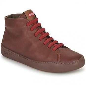 Camper - Zapatillas de piel abotinadas con cordones para mujer en color marrón
