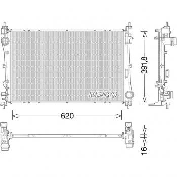 Radiador DENSO DRM13017 para refrigeración del motor, tipo de producto: radiador, características: alta eficiencia en la transferencia de calor, construcción robusta y duradera, diseño específico para ajuste preciso en vehículos, fácil instalación