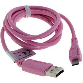 Cable de Datos Micro USB 0,95m para Smartphone y Tablet - Rosa