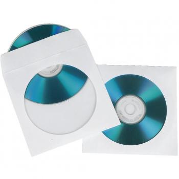 Hama CD/DVD Paper Protection Sleeves, White, Pack of 25 1 Discos Blanco - Fundas para Discos ópticos