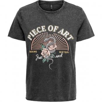Camiseta de mujer Only Lucy con estampado artístico y manga corta