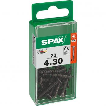Tornillos de Madera Spax T-Star+ Cabeza Plana Avellanada Ø4 x 30 mm - Caja de 20 Uds