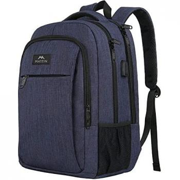 MATEIN Mochila Escolar 15.6 Pulgadas Mochila Portatil Antirrobo Mochila para Portátil Delgada Mochila Ordenador Portatil Hombre con Puerto USB para Adolescente Niño Niña - Azul