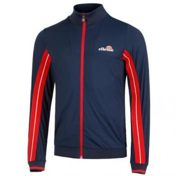 Ellesse Lyndon Chaqueta De Entrenamiento Hombres - Azul Oscuro, Rojo, Chaqueta de Chándal, diseño moderno, material ligero y transpirable, cierre con cremallera completa, puños y dobladillo el