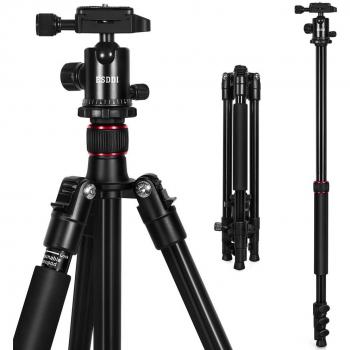 Trípode Cámara,ESDDI 160cm/62.6 Aeaciones de Aluminio Trípode con Monopié 360° Rótula de Bola para Canon, Nikon, Sony, Samsung, Olympus, Panasonic & Pentax, Peso:1.35 kg