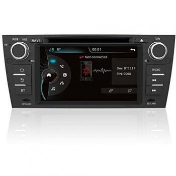 AWESAFE Radio Coche 7 Pulgadas con Pantalla Táctil 2 DIN para BMW Serie 3 E90/E91/E92/E93, Autoradio con Bluetooth/GPS/FM/RDS/CD DVD/USB/SD/RCA, Apoyo Mandos Volante, Mirrorlink y Aparcamiento