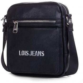 Lois - 95021 Bolso Hombre Bandolera al Hombro. Tipo Cartera Mensajero. Cierre con Cremallera y Bandolera Ajustable. 2 Bolsillos Exteriores. Piel sintética Polipiel, Color Negro