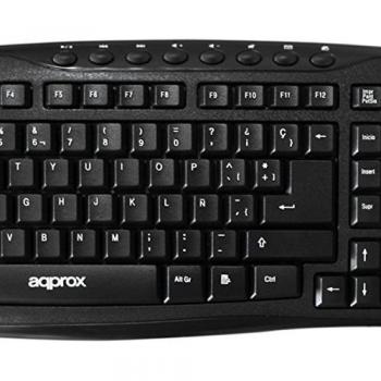 Approx APPKBWSOFFICE - Teclado Wireless Multimedia, Color Negro
