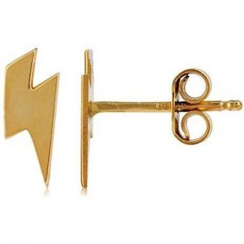 Córdoba Jewels | Pendientes en plata de ley 925 bañada en oro con diseño Rayo Gold
