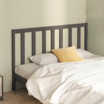 Cabecero para cama de madera maciza de pino gris 166x4x100 cm