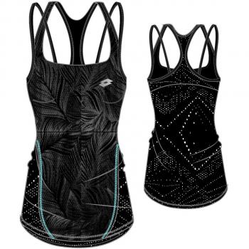 Lotto Paddle Tank+Bra W - Camiseta, Mujer, Negro
