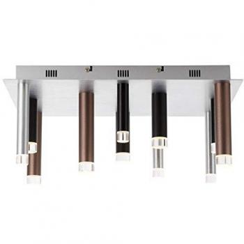 Lámpara de Techo LED Cembalo Cuadrada 12 Focos 48W 5800lm en Aluminio y Negro, Dimmable, Calidez 3000K