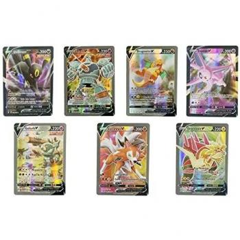 60 Cartas Pok V-VMAX, Version ESPAÑOL, Cartas Brillantes, Nueva Version, Regalo Ideal