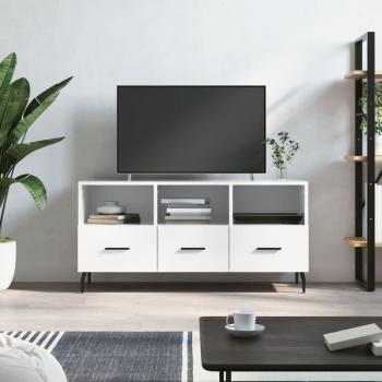 Soporte de TV pulido blanco 102x36x50 cm de madera multicapa