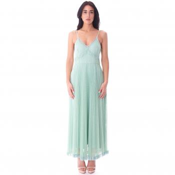 Embroidered Tulle Maxi Dress in Mint Green - Size 40