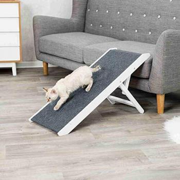 TRIXIE Rampa para mascotas altura ajustable 36x90 cm MDF blanca 39375