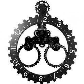 Invotis Big Wheel - Reloj de pared con calendario mes//año, diámetro de 55 cm, dígitos blancos