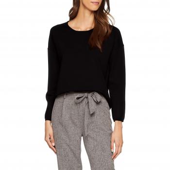 SELECTED FEMME Slfminna LS Knit O-Neck Noos, Suéter para Mujer, Negro
