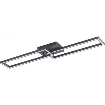 Lámpara de techo LED Lucande Tjado, 100 cm de largo, color negro, material metal, diseño moderno para salón y comedor con 2 llamas