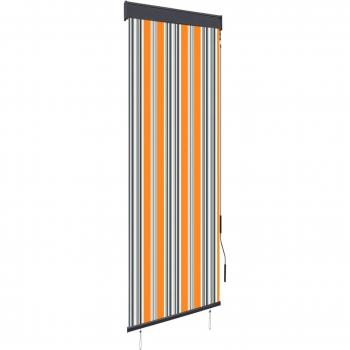 Estor enrollable de exterior Día y Noche amarillo y azul 60x250 cm