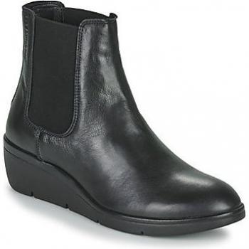 Fly London Nola Women's Black Leather Wedge Ankle Chelsea Boots